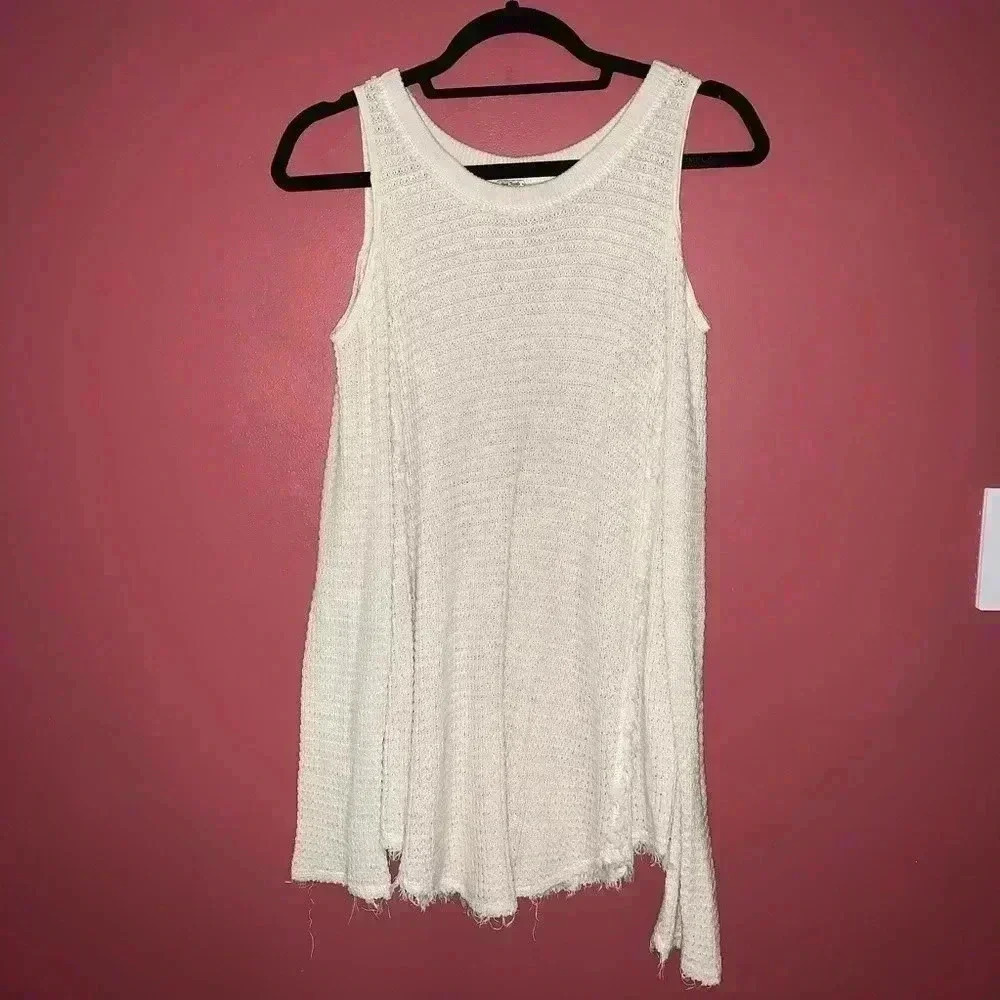 Free People Cream Long Sleeve Open Shoulder